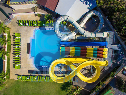 ভালো দাম Hotel 6m Swimming Pool Water Slide Set Static Proof Fiberglass Customized Color অনলাইন
