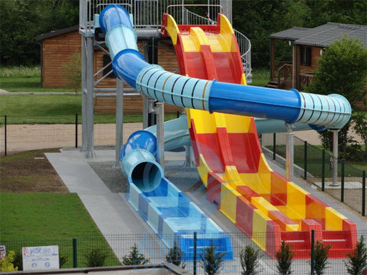 ভালো দাম Spiral Enclosed Water Slide Rainbow Racing Pool Slide With Led Light Effect অনলাইন