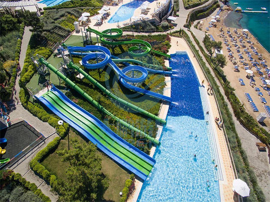 ভালো দাম Resort Beach FRP Hill Water Slide Cluster Customized Big Water Slide For Adults অনলাইন