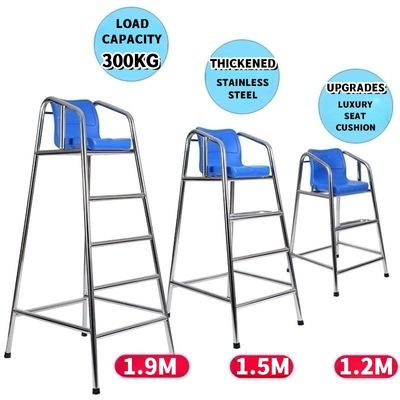 ভালো দাম Rts Water Park 304 Stainless Steel Lifeguard Chair Sliver+Blue Other Water Play Equipment অনলাইন