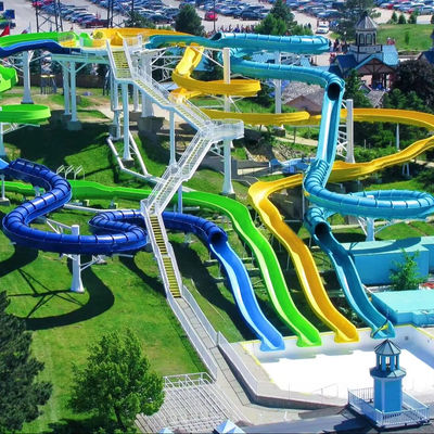 ভালো দাম Customized Size 6-8mm Thickness Fiberglass Water Park Slide with Over 10 Years Service Life অনলাইন