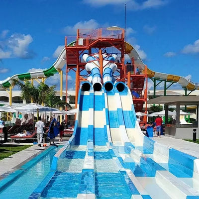 ভালো দাম Outdoor Fiberglass Water Park Slide with 6-8mm Thickness Customized Size and Over 10 Years Service Life অনলাইন