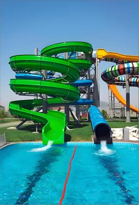 ভালো দাম Adult Spiral Combination Water Slide With Perfectly Designed Slide Color Customizable Suitable For Home Outdoor অনলাইন