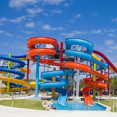 ভালো দাম Customized Colorful or Customized Fiberglass Slide for Residential and Resort Hotel Water Parks অনলাইন