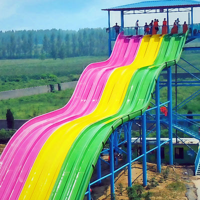 ভালো দাম Rainbow Racing Water Slide Fiberglass Material Service Life Over 10 Years Color Customized Use For Water Park Equipment Swimming Pool অনলাইন