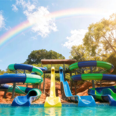 ভালো দাম ওপেন স্পাইরাল ওয়াটার স্লাইড সংমিশ্রণ ফাইবারগ্লাস রাইডস গেম ব্যবহার আউটডোর পারিবারিক সুইমিং পুল অ্যাকোয়া পার্ক কাস্টমাইজড 2 ডি ডিজাইন অনলাইন