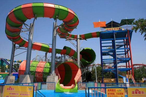 ভালো দাম Commercial Water Park Slide with 600 m³/h Water Flow 90 Kw Power and 117m Length Fiberglass Construction অনলাইন