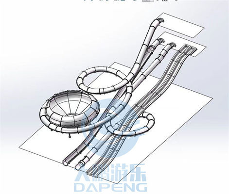 ভালো দাম Water Park Aqualoop Water Slide Fiberglass Swimming Pool Adults Water Slide অনলাইন