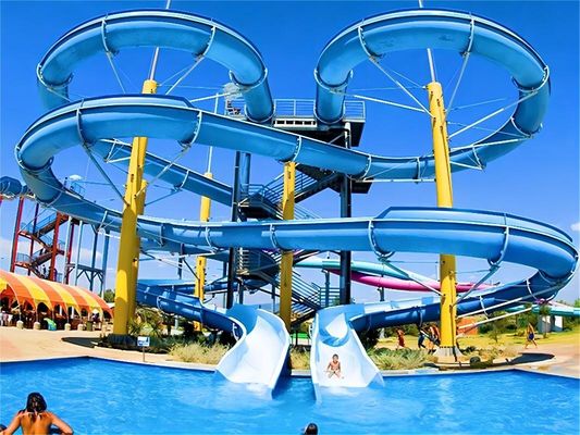 ভালো দাম Hold Up 300kg Fiberglass Water Slides Outdoor Commercial Playground Games Ride অনলাইন