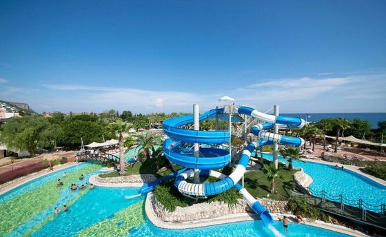 15m Height Fiberglass Pool Slide Water Theme Splash Amusement Park Equipment For Children