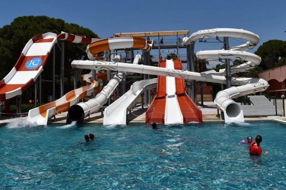1 People Backyard fibreglass pool water slide 7m Width