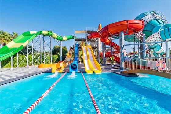 ভালো দাম 12mm Fiberglass Water Slide For Kids Outdoor Commercial Water Park Swimming Pool Rides অনলাইন
