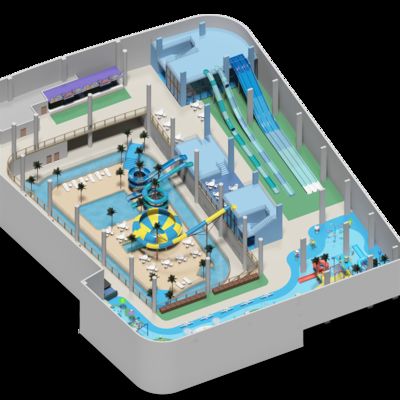 ২,৫০০ বর্গমিটার ডাবল লেয়ারের ইনডোর ওয়াটার পার্ক প্রকল্পের নকশা সকল বয়সের জন্য