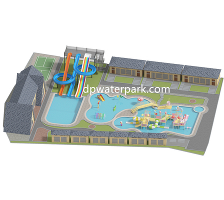 ভালো দাম Hotel Aqua Park Design Fiberglass Water Play Equipment  Customized Resort Water Park Slides With Kids Play House অনলাইন
