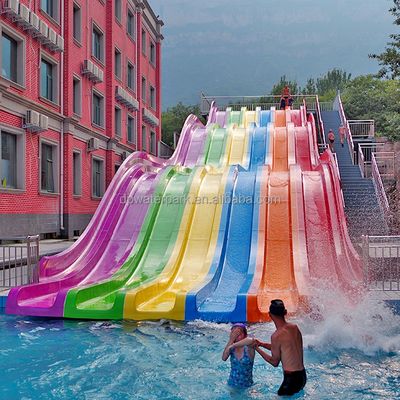 ভালো দাম Commercial Fiberglass Rainbow Racing Slide with 10m Height 43m Length and 8-10mm Thickness for Water Parks অনলাইন