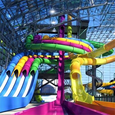 ভালো দাম Commercial Fiberglass Water Park Slide with 7.3m Height and Pool End for Kids and Adults অনলাইন