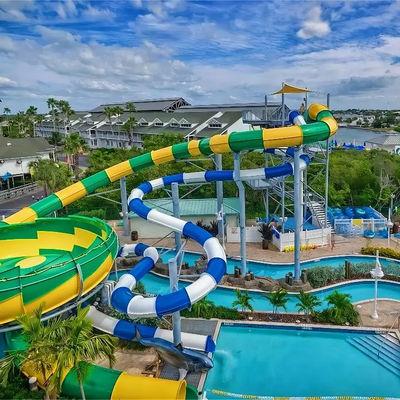 ভালো দাম Customized Colorful Fiberglass Water Park Slide for Resort Hotels Ending with Pool অনলাইন