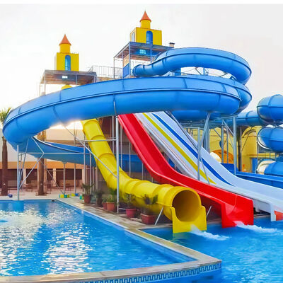 ভালো দাম Customized Fiberglass Water Slide Combination 8-10mm Thick For Commercial Water Park Swimming Pool One Year Warranty অনলাইন