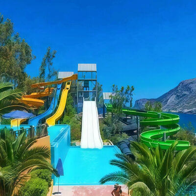 ভালো দাম Water Park Slide Outdoor Playground Equipment Fiberglass Combination For Home Swimming Pool Customized Design অনলাইন