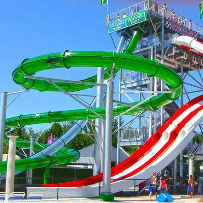 ভালো দাম Amusement Water Slide Combination 8-10mm Fiberglass Color Customizable For Water Parks And Swimming Pools Lifespan Over 10+ Years Old অনলাইন
