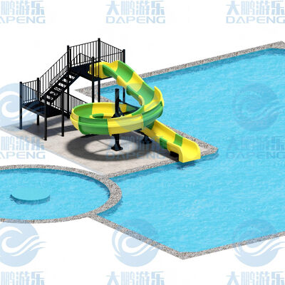 ভালো দাম হোটেল আবাসিক প্রকল্পের জন্য ২.৫ মিটার উচ্চতার ওপেন স্পাইরাল ওয়াটার স্লাইড ছোট ফাইবারগ্লাস সরঞ্জাম অনলাইন