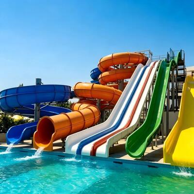 Large Water Slide Outdoor Water Activities 6-10mm Thick for Ocean Park Swimming Pools
