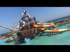 জনপ্রিয় কিডস অ্যাকোয়া পার্ক ওয়াটার খেলার মাঠ জলদস্যু জাহাজ পুল স্লাইড স্প্ল্যাশ প্যাড সহ